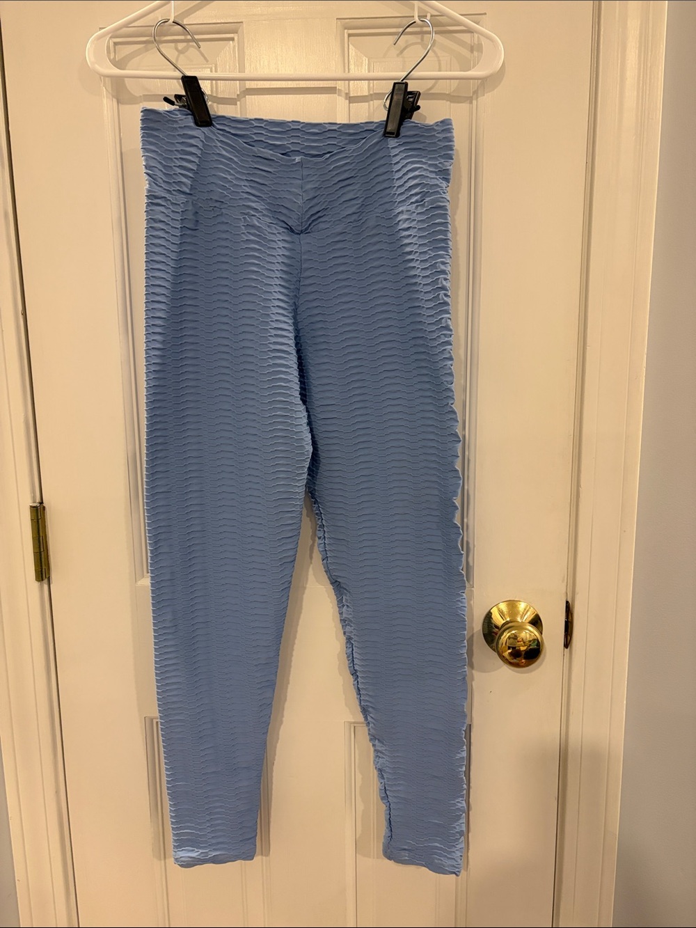 Booty by Brabants Light Blue Textured High-Waist Leggings